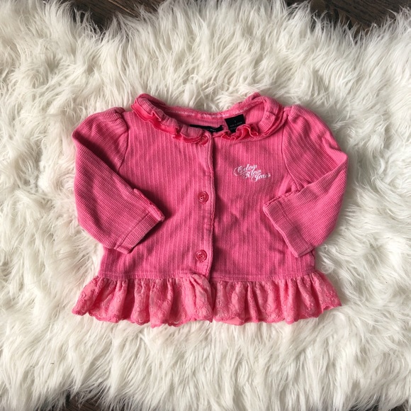 Pink Calvin Klein Jeans Sweater with Lace Trim - Picture 1 of 5